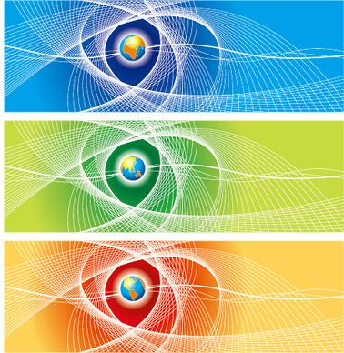 abstract colored banner with earth vector