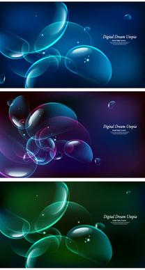 abstract colored bubble backgrounds vector