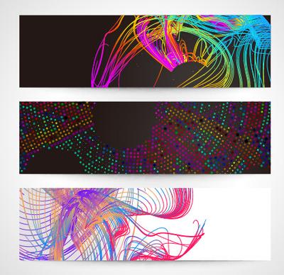 abstract colored lines banner vector