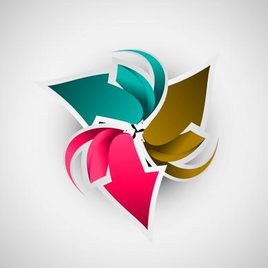 abstract colorful arrow vector whit background