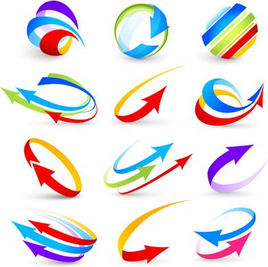 abstract colorful arrows vector graphics