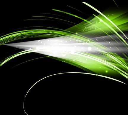 abstract colorful black bright green wave vector illustration