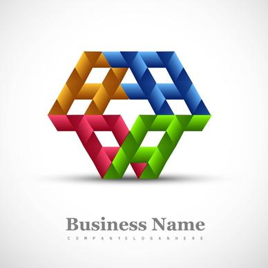 abstract colorful business icon stylized symbol vector design