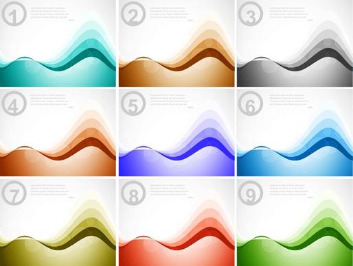 abstract colorful business wave template numbered collection vector