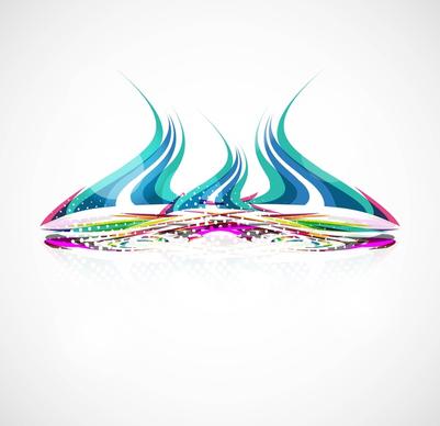 abstract colorful fantastic wave design vector