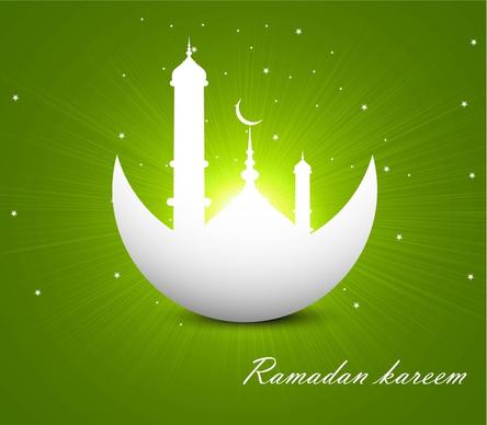 abstract colorful green ramadan kareem vector background