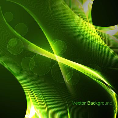 abstract colorful green shiny line wave vector design