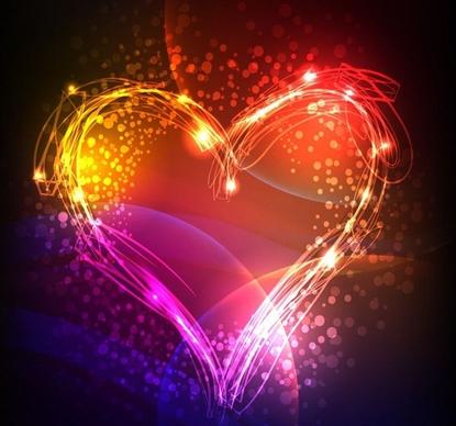 abstract colorful heart valentine background