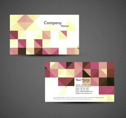 abstract colorful mosaice business card set design vector