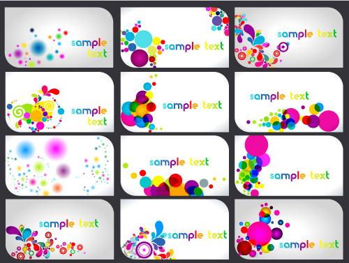abstract colorful set of business cards elements vector