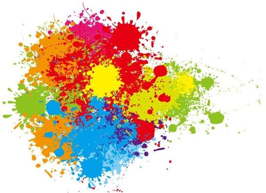 abstract colorful splashes vector graphic art