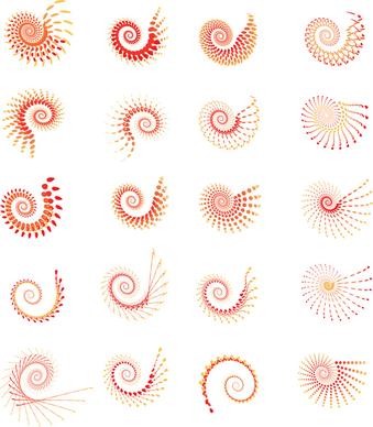 abstract colorful swirl halftone vector element design
