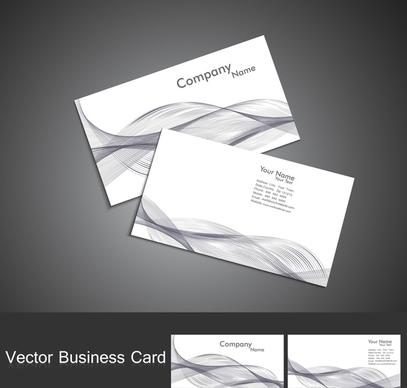 abstract colorful wire wave business card set vector