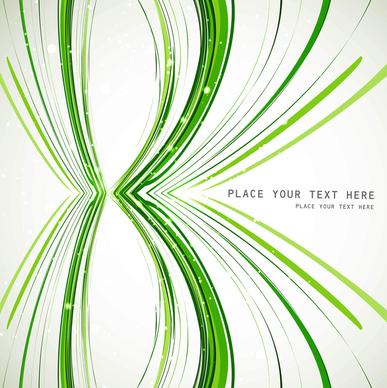 abstract colorfull green line wave vector background illustration
