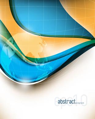abstract cube waves background vector