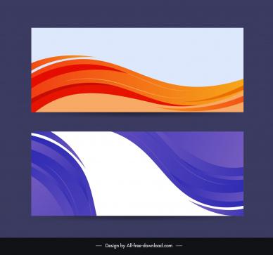 abstract curve banner template elegant flat dynamic