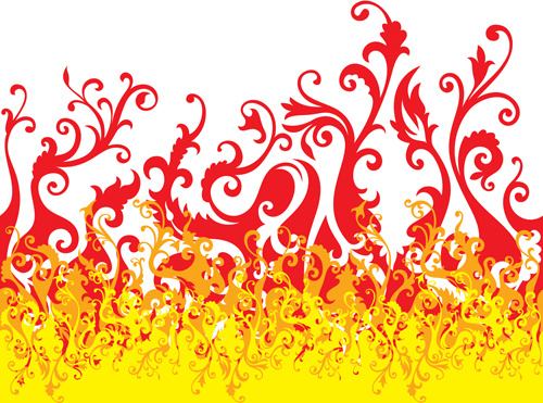abstract fire ornaments backgrounds vectro