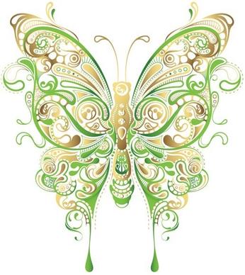 abstract floral butterfly vector art