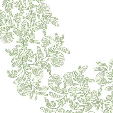 Abstract Floral with Green Pencil Vector Graphic