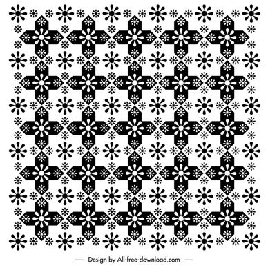 abstract flower style pattern retro repeating decor  