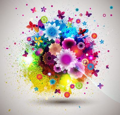 abstract flowers creative vector