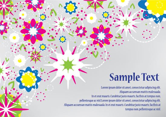 abstract flowers design vector card