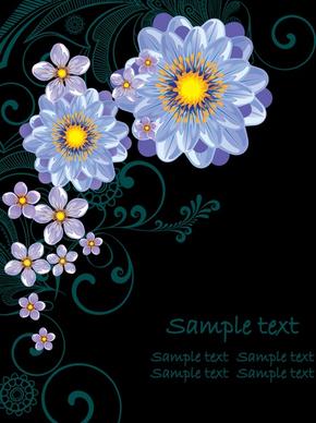 abstract flowers vector