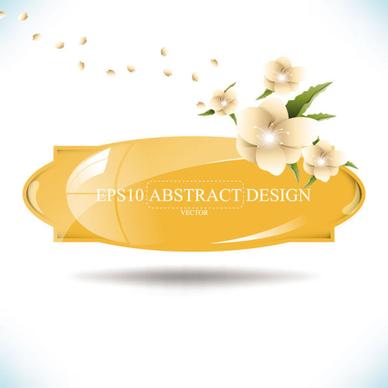 abstract foliage8 flowers vector labels