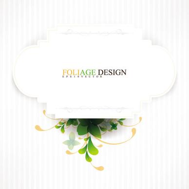 abstract foliage8 flowers vector labels