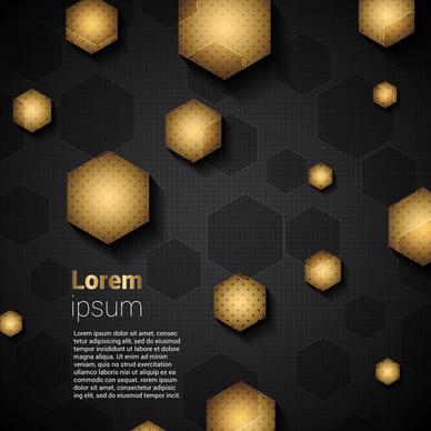 abstract gold hexagonal background