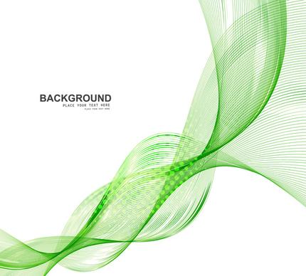 abstract green business line wave vector whit background