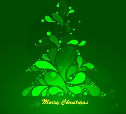 Abstract Green Christmas Tree Vector Graphic