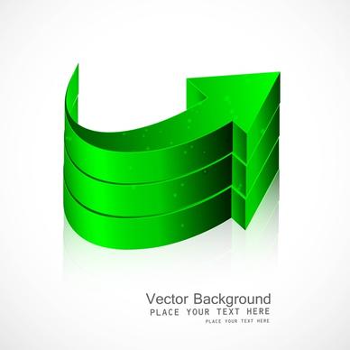abstract green colorful reflection 3d arrow vector
