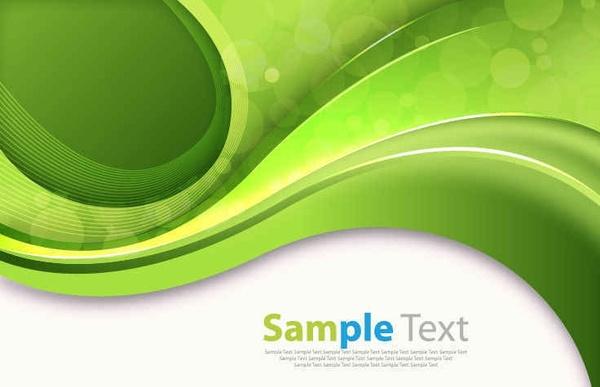 Abstract Green Curves Vector Background
