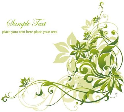 abstract green floral background vector graphic art