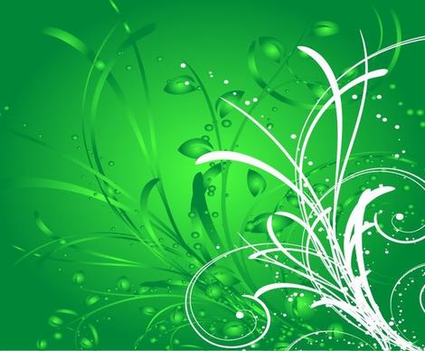 Abstract Green Floral Background Vector Illustration