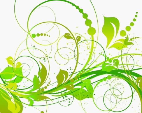 Abstract Green Floral Vector Illustration