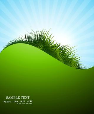 abstract green grass wave vector illustration