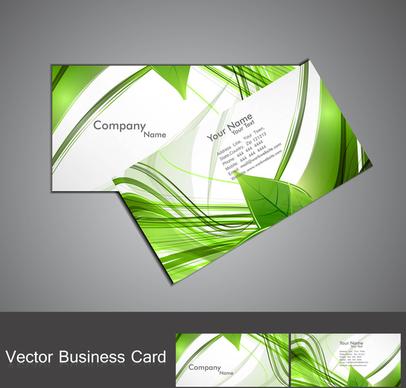 abstract green lives colorful stylish business card design vector