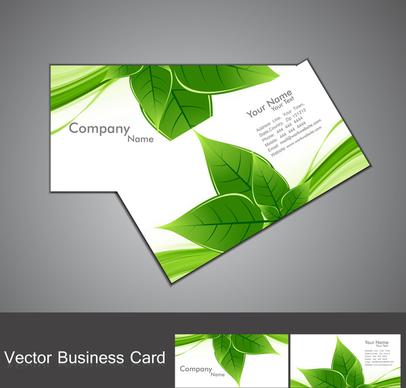abstract green lives colorful stylish business card set vector
