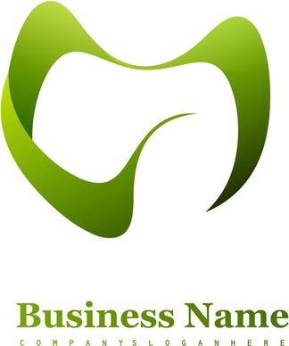 abstract green m business icon element vector illustration