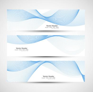 abstract header blue line wave whit vector design