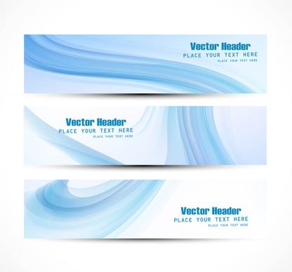 abstract header blue vector wave illustration design