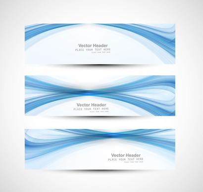 abstract header blue wave technology vector
