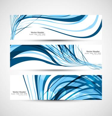 abstract header line blue colorful wave technology vector illustration