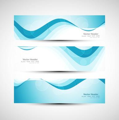 abstract header line blue wave vector whit background