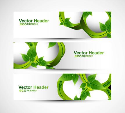 abstract header natural eco green lives vector illustration