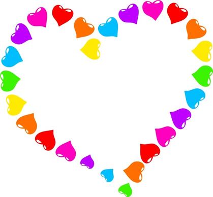 abstract heart illustration with colorful hearts