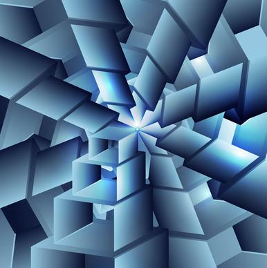 abstract image blue colorful swirl cubes background vector
