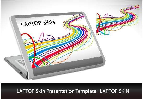 abstract laptop sticker vector